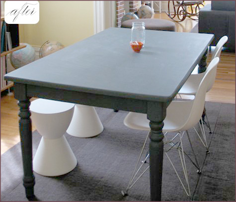 Before & After: Chalkboard Dining Table