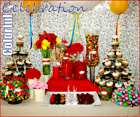 The colorful candy buffet was a hit little kids and kids at heart our 