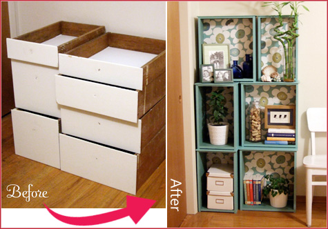 Before & After: Drawers to Bookshelf