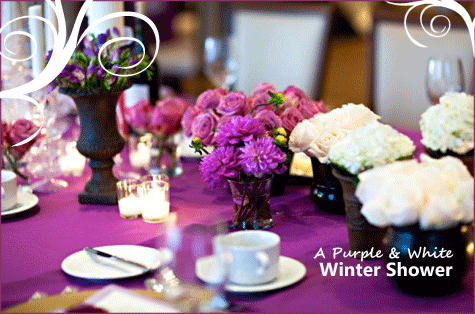 Purple White Winter Shower Bridal Baby 6