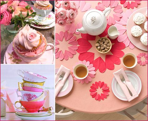 Cupcake Tea Party DIY Handmade Pink Red