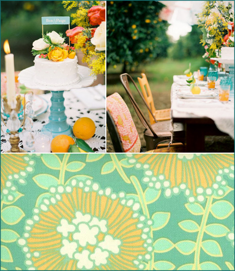 Teal, turquoise, yellow, orange party inspiration shower 4
