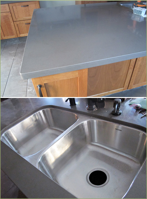 Quartz countertops, Tiffany Grey, Hanstone, Spanish Kitchen Remodel