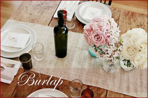 DIY Handmade Burlap Table Runner Napkin Inspiration Decor Decoration