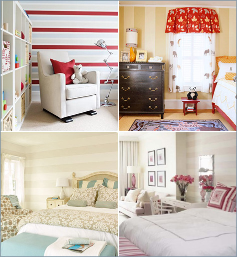 Striping walls, striped walls, nursery, tan, white, how to, how-to, diy, paint