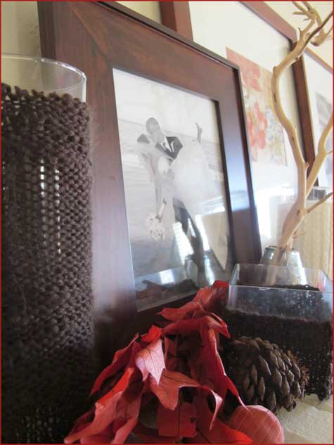 Sweater Vase, Knit Vase, DIY, Handmade, Fall, Decoration, Mantle, Table Centerpiece