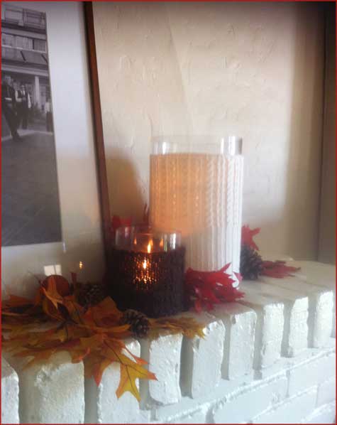 Sweater Vase, Knit Vase, DIY, Handmade, Fall, Decoration, Mantle, Table Centerpiece