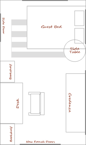 Potential Layout for the new office guestroom