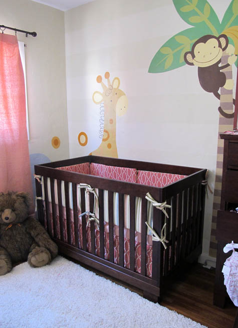 Crib Bedding DIY Nursery Decor Decoration Pink Coral Girl's Room