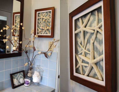 Quick Bathroom Update: Fabric Shadow Boxes - Pepper Design Blog
