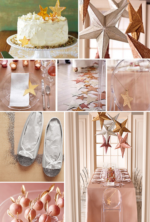 The beautiful glitter stars are a favorite this year and mixing blush pink 