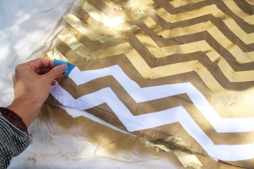 DIY Chevron Painter's Tape Cloth Napkins - Pepper Design Blog