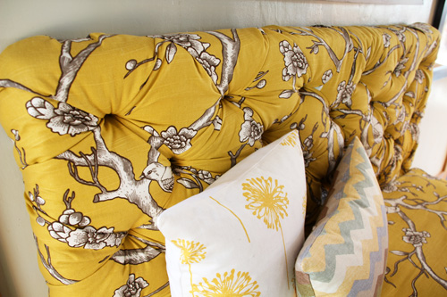 Upholstered patterned headboard discount