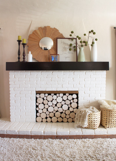 Fireplace Faux Wood Stack Screen : PepperDesignBlog.com