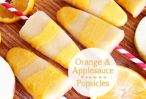 OJ & Applesauce Fruit Popsicles | PepperDesignBlog.com