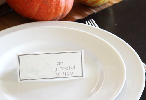 Thanksgiving Placecards & 'Grateful' Notecard Downloads | PepperDesignBlog.com
