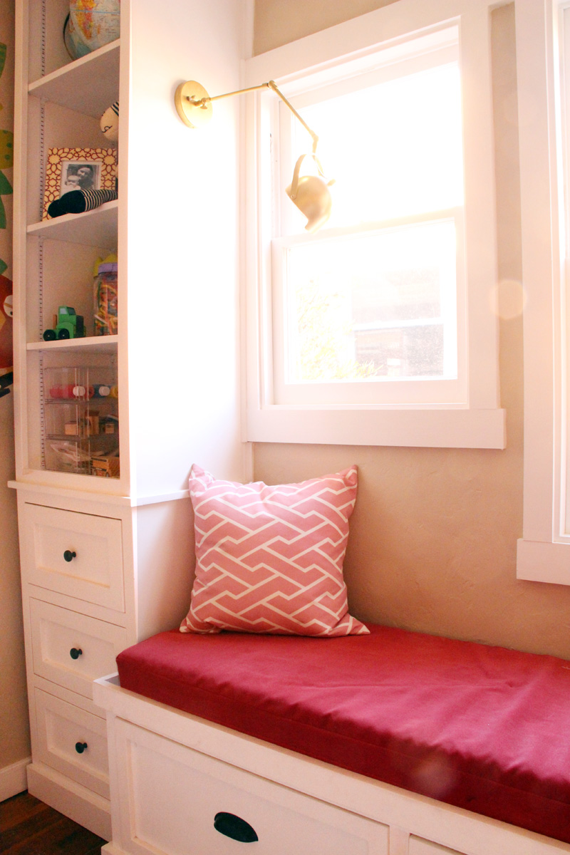 Girls' Room Update: New Window Seat Cushion | PepperDesignBlog.com