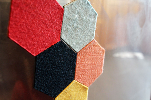 Hexagon Felt Magnets | PepperDesignBlog.com