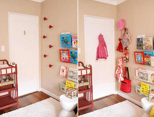 Girls' Room DIY Wooden Circular Wall Hooks | PepperDesignBlog.com
