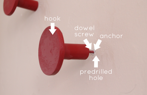 Girls' Room DIY Wooden Circular Wall Hooks | PepperDesignBlog.com