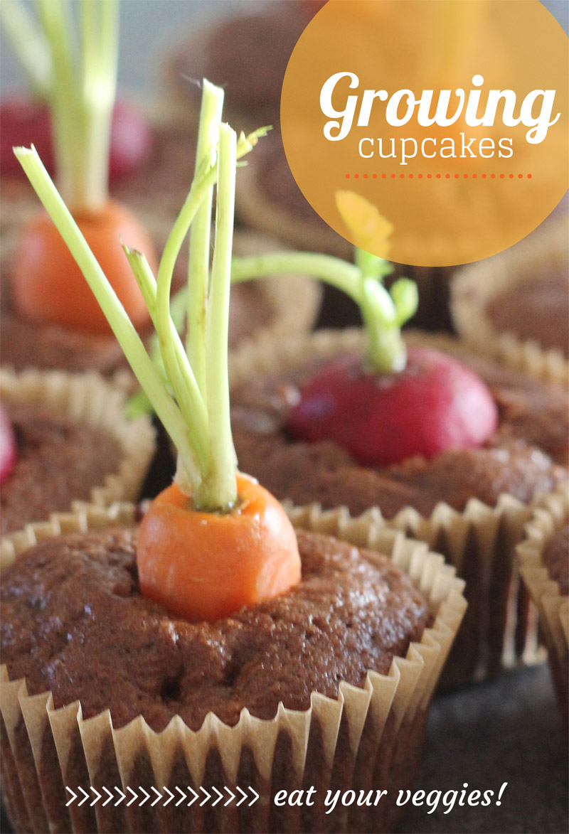 Spring Veggie Growing Cupcakes | PepperDesignBlog.com