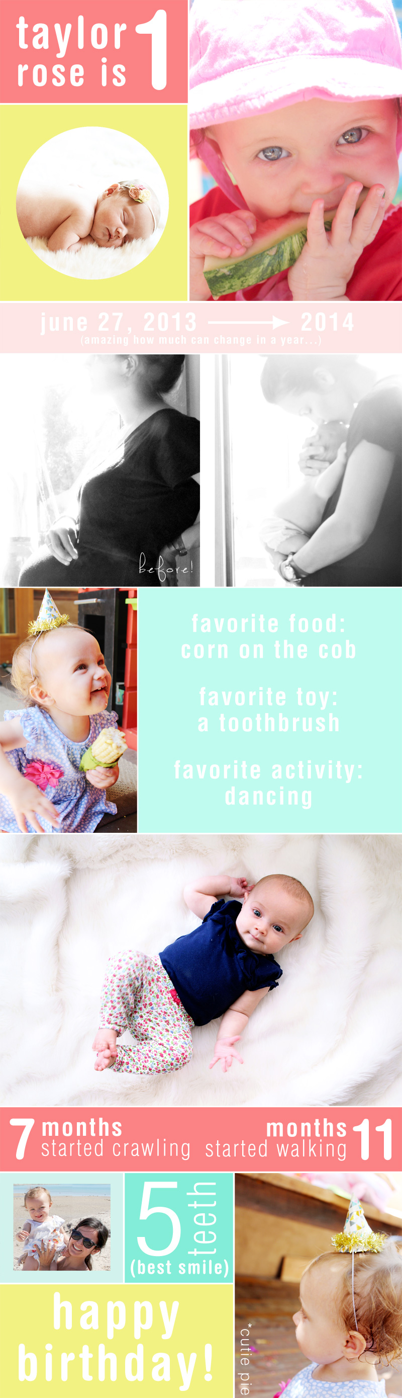 Taylor's 1st Birthday - An Infographic | PepperDesignBlog.com