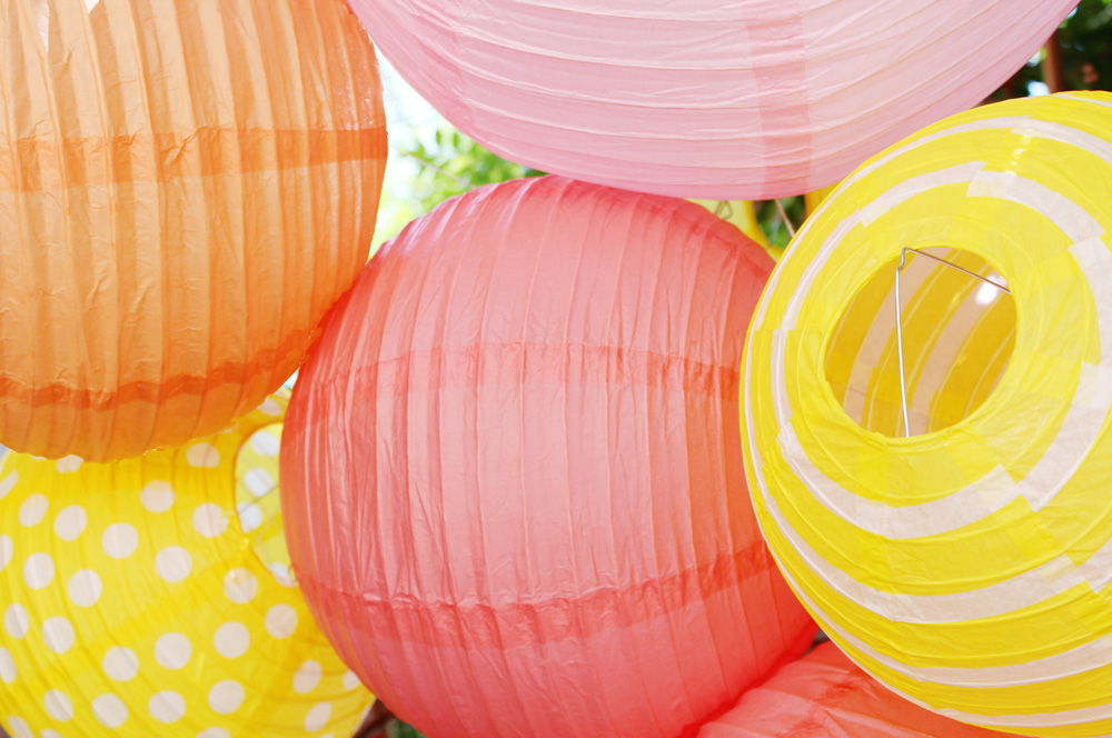 Taylor's First Birthday | Watermelon, Pink, Yellow Paper Lanterns | PepperDesignBlog.com