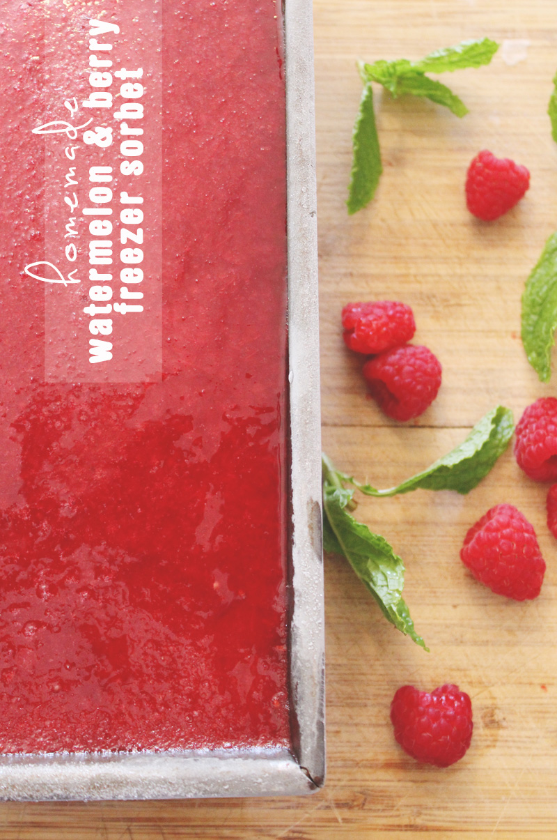 Homemade Watermelon Berry Freezer Sorbet | PepperDesignBlog.com