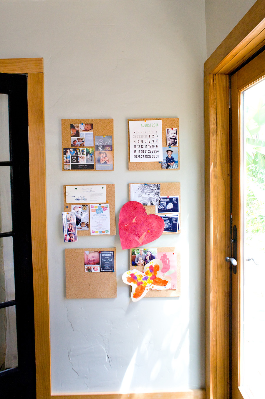 Kitchen Command Center - Cork Board Tiles | PepperDesignBlog.com