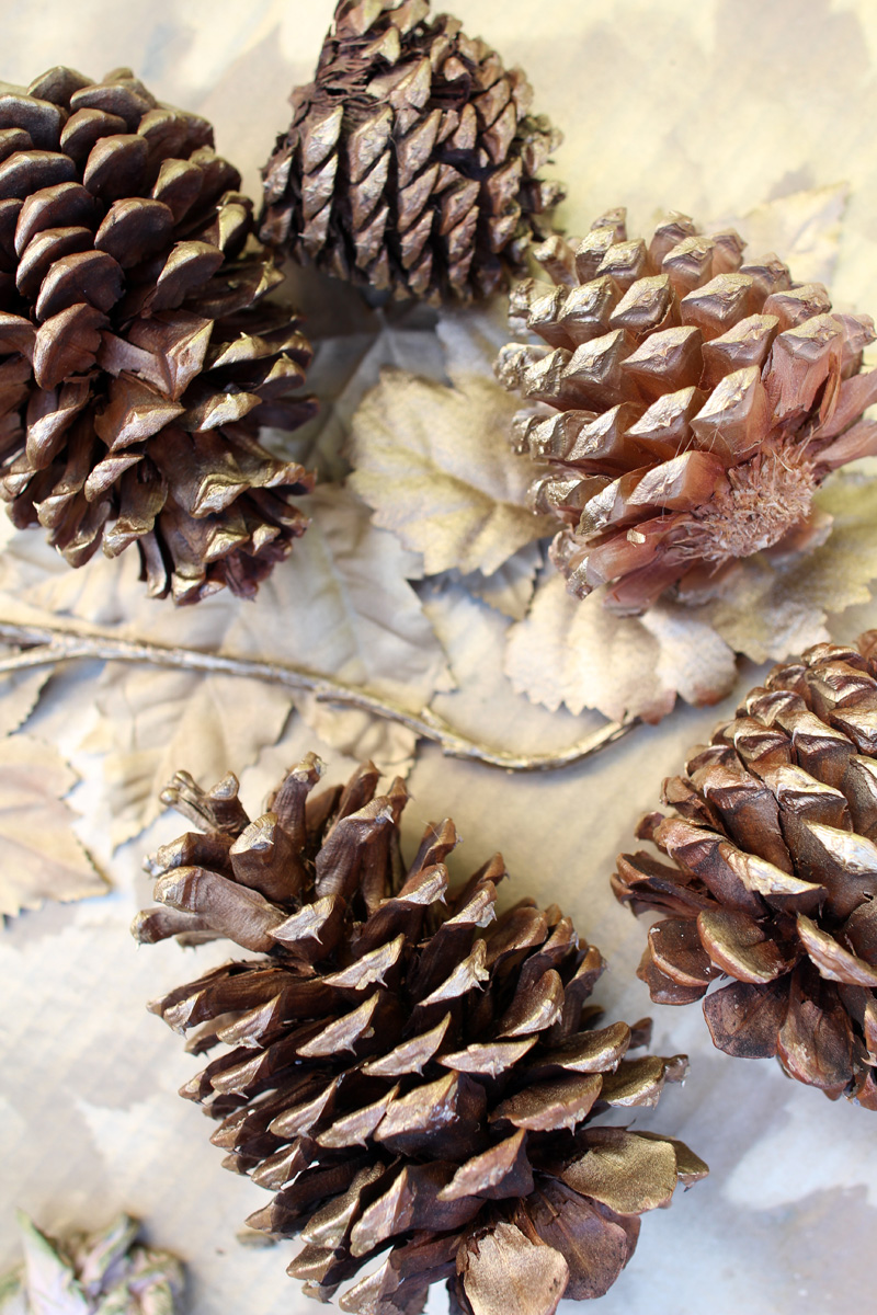Decorating for Fall | Gold Tipped Pine Cones | PepperDesignBlog.com
