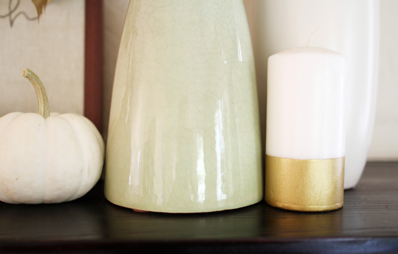 Our Home, Fall 2014 | DIY Gold Striped Candle | PepperDesignBlog.com