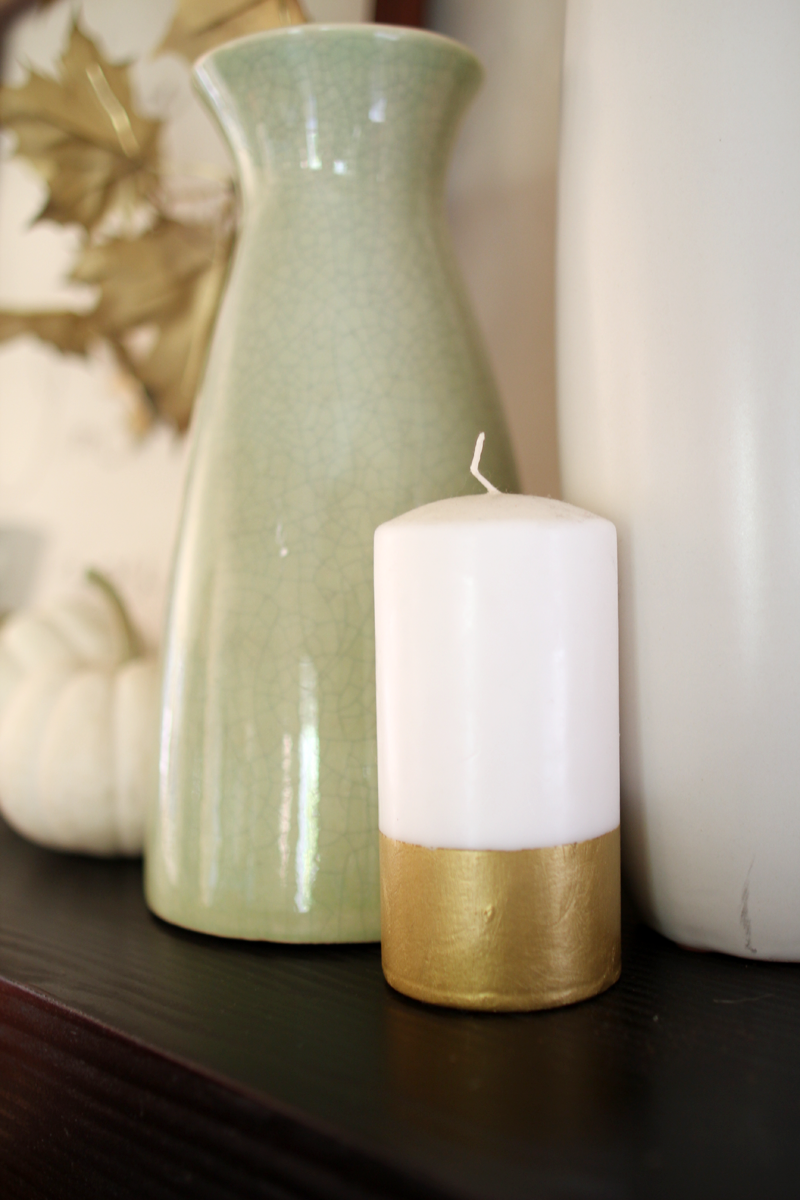 Our Home, Fall 2014 | DIY Gold Striped Candle | PepperDesignBlog.com