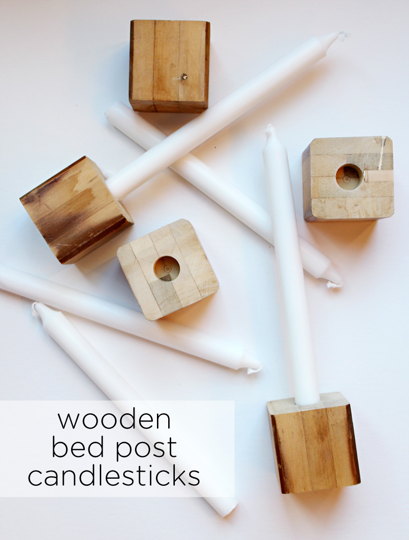 Wooden Bedpost Candlesticks | Thanksgiving | PepperDesignBlog.com