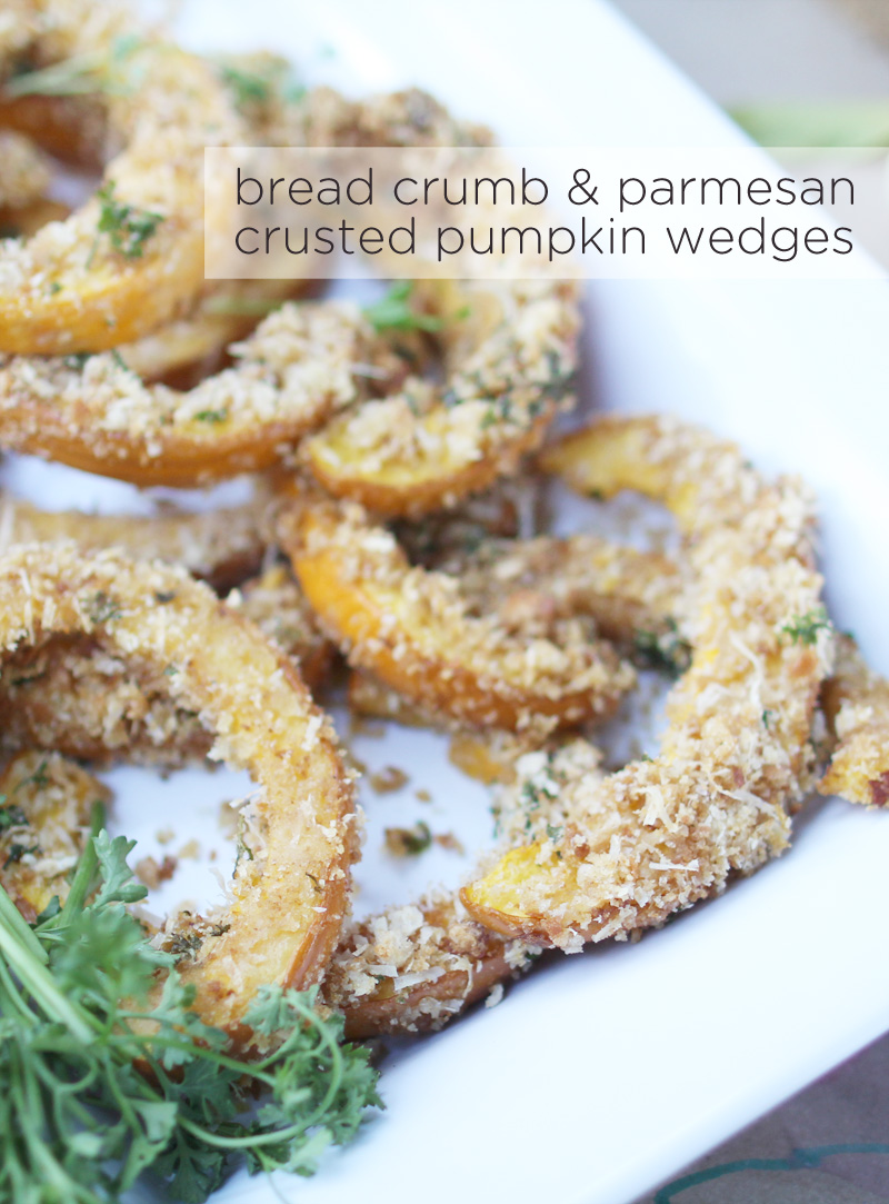 Crusted Bread Crumb + Parmesan Pumpkin Wedge Appetizer | Pepper DesignBlog.com