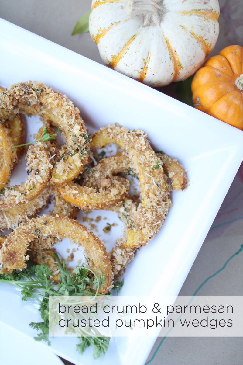 Crusted Bread Crumb + Parmesan Pumpkin Wedge Appetizer | Pepper DesignBlog.com