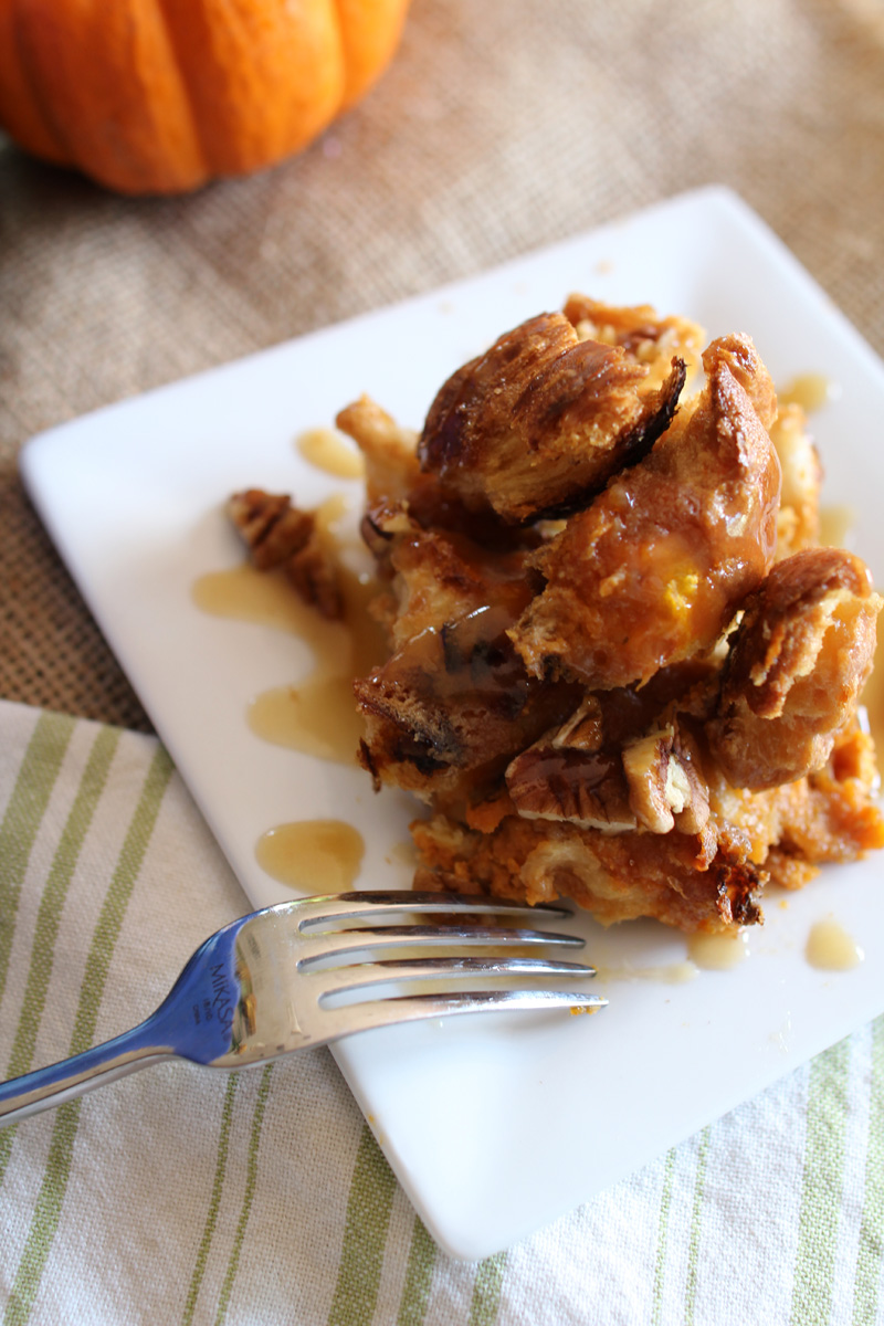 Caramelized Pumpkin Croissant Bread Pudding | PepperDesignBlog.com