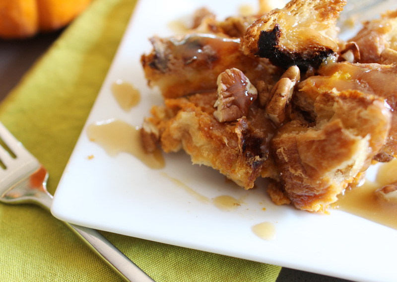 Caramelized Pumpkin Croissant Bread Pudding | PepperDesignBlog.com