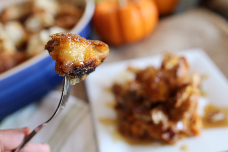 Caramelized Pumpkin Croissant Bread Pudding | PepperDesignBlog.com