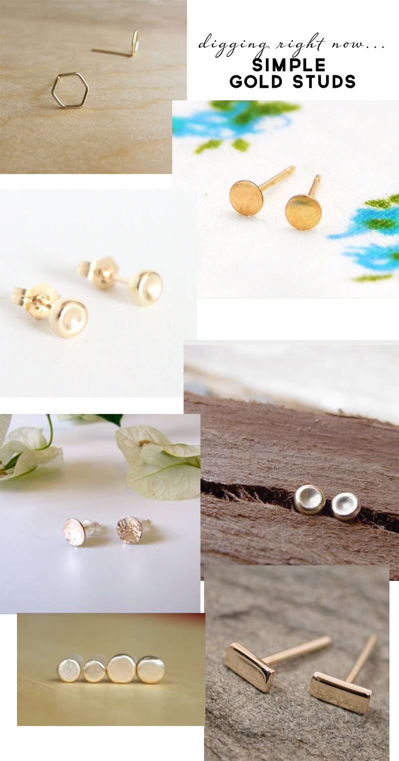 Gold Post Stud Earrings Jewelry Roundup | PepperDesignBlog.com