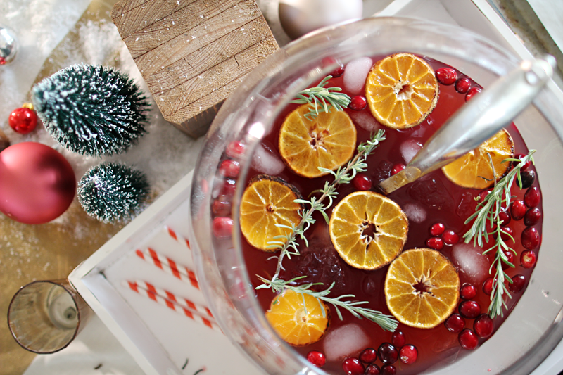 Holiday Punch | Christmas Cranberry, Orange & Lavender Cocktail Mocktail | PepperDesignBlog.com