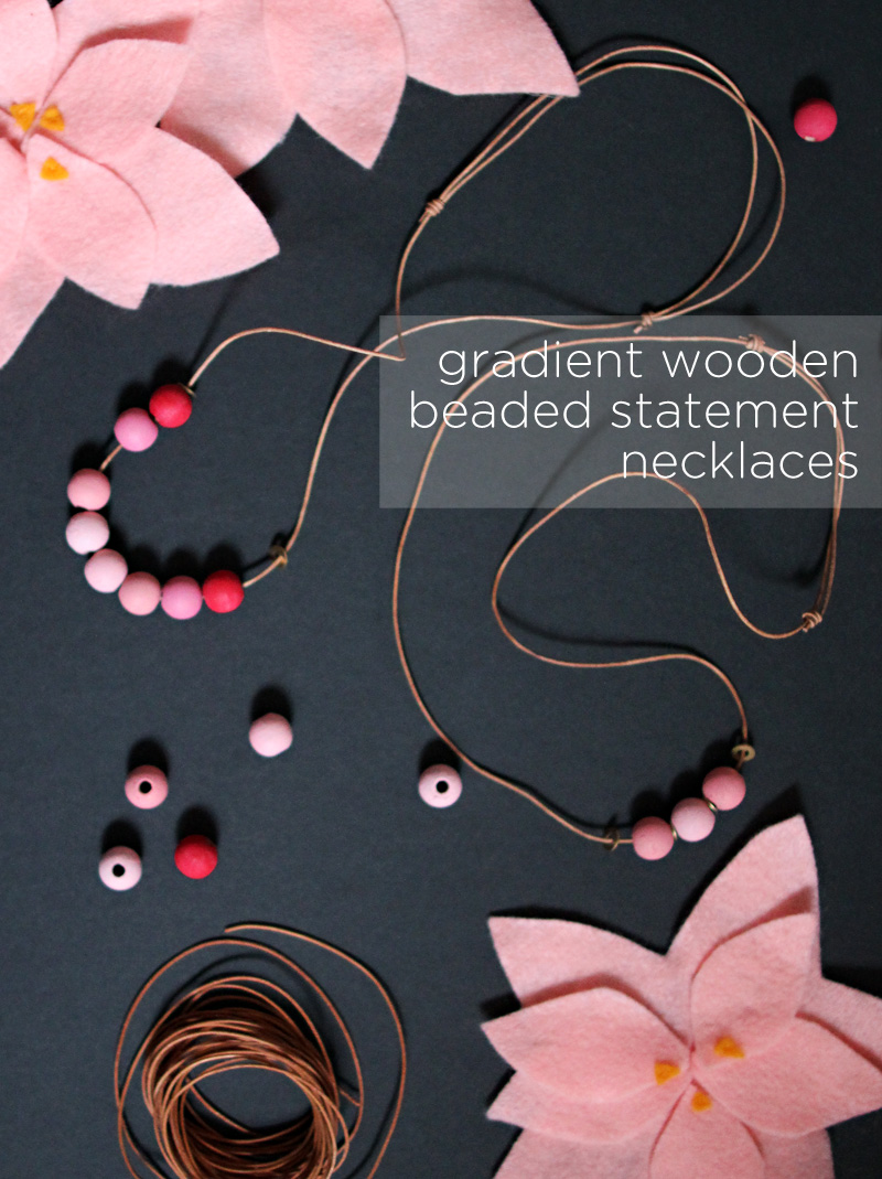 Handmade Gift: Gradient Wooden Bead Statement Necklace | PepperDesignBlog.com