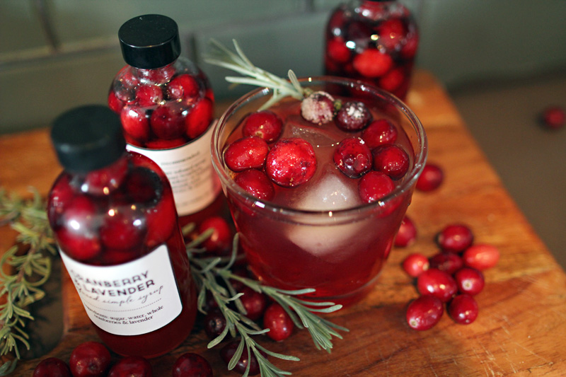 Handmate Gifts: Cranberry & Lavender Infused Simple Syrup | A Holiday Cocktail | PepperDesignBlog.com