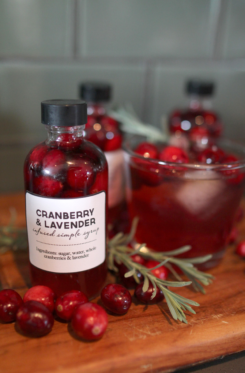 Handmate Gifts: Cranberry & Lavender Infused Simple Syrup | A Holiday Cocktail | PepperDesignBlog.com