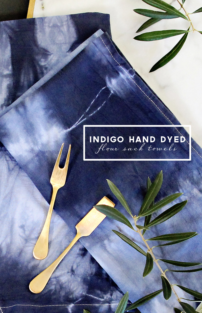 Handmade Gift: Indigo Hand Dyed Flour Sack Towels | PepperDesignBlog.com
