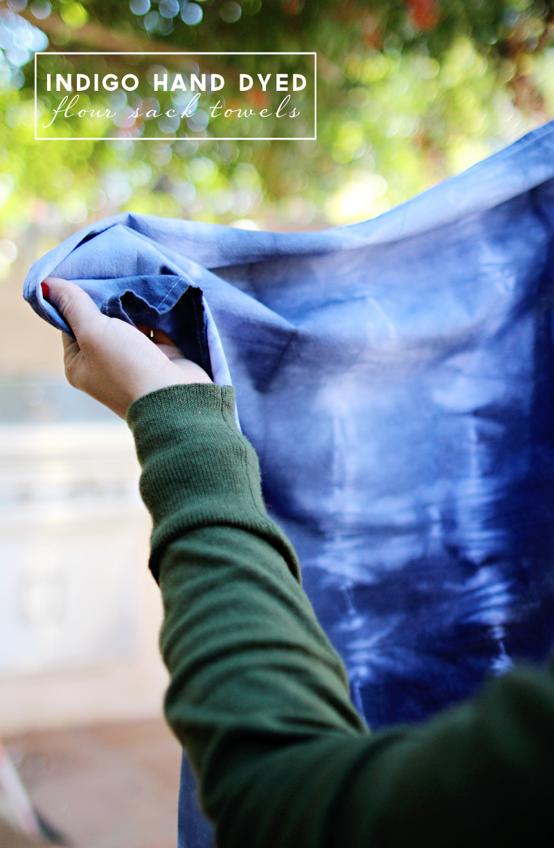 Handmade Gift: Indigo Hand Dyed Flour Sack Towels | PepperDesignBlog.com