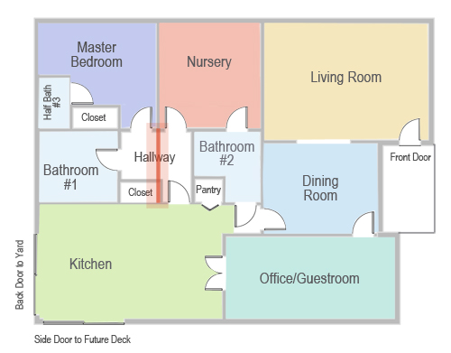 Our Floor Plan: Temporary Wall for the Master Bedroom & Bathroom | PepperDesignBlog.com