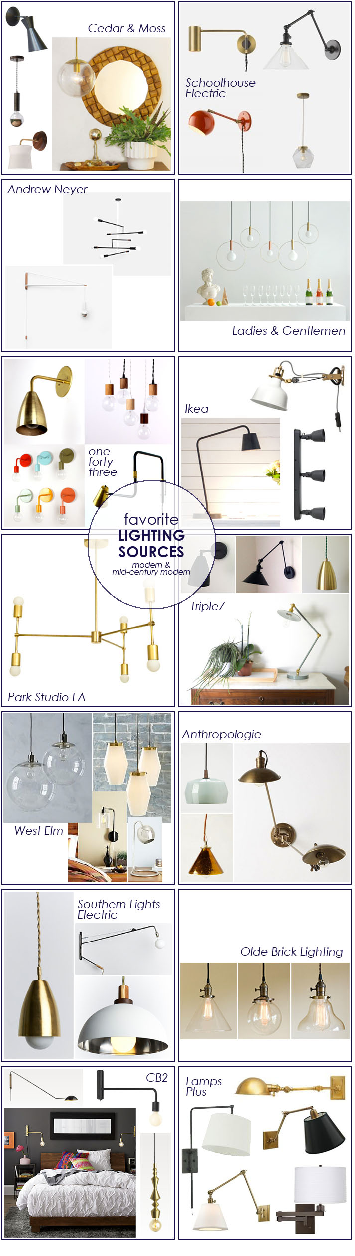 Favorite Home Modern & Mid-Century Modern Lighting Resources | PepperDesignBlog.com