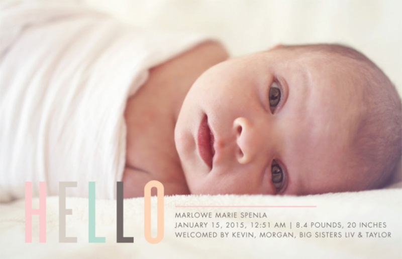 Marley's Birth Announcement & Tiny Prints | PepperDesignBlog.com