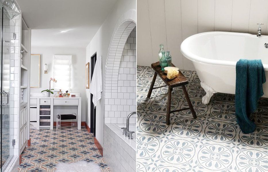 Master Bathroom Cement Tile Inspiration | PepperDesignBlog.com