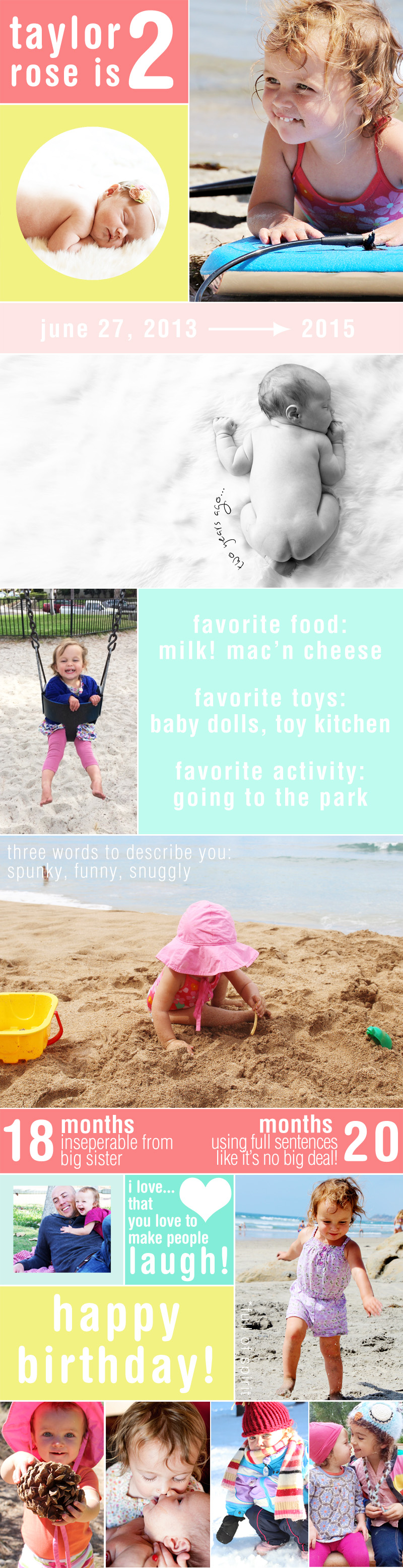 Happy 2nd Birthday, Taylor Rose! An Infographic for My Girl | PepperDesignBlog.com